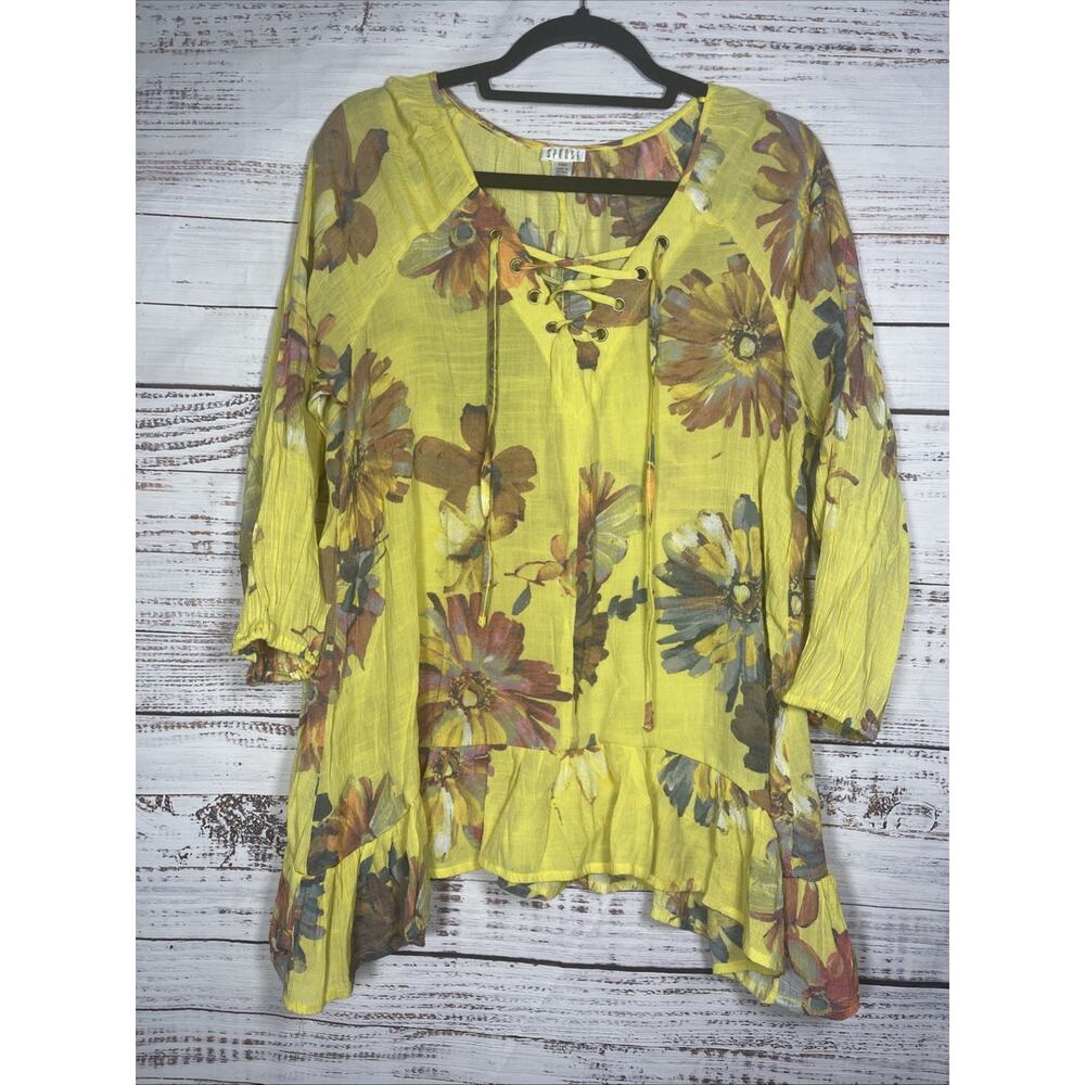 Spense Boho Floral Whimsical Fairy Size Large Top